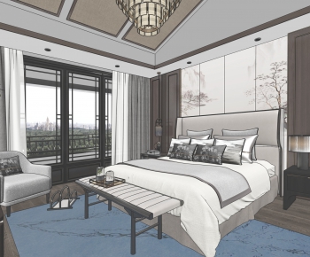 New Chinese Style Bedroom-ID:748316483
