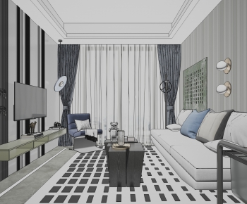 Modern A Living Room-ID:931911485