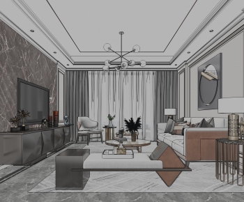 Modern A Living Room-ID:910678841