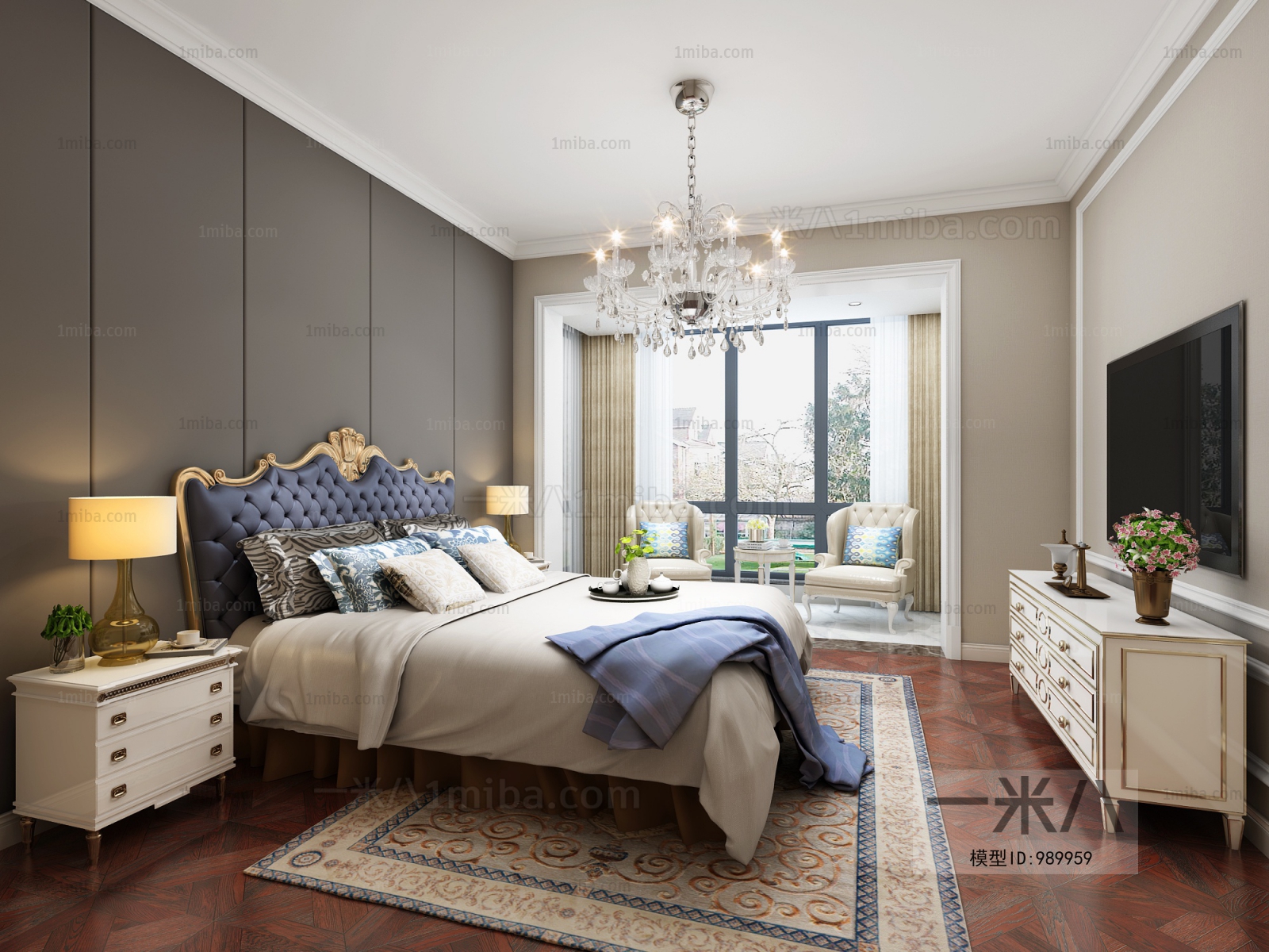 Simple European Style Bedroom