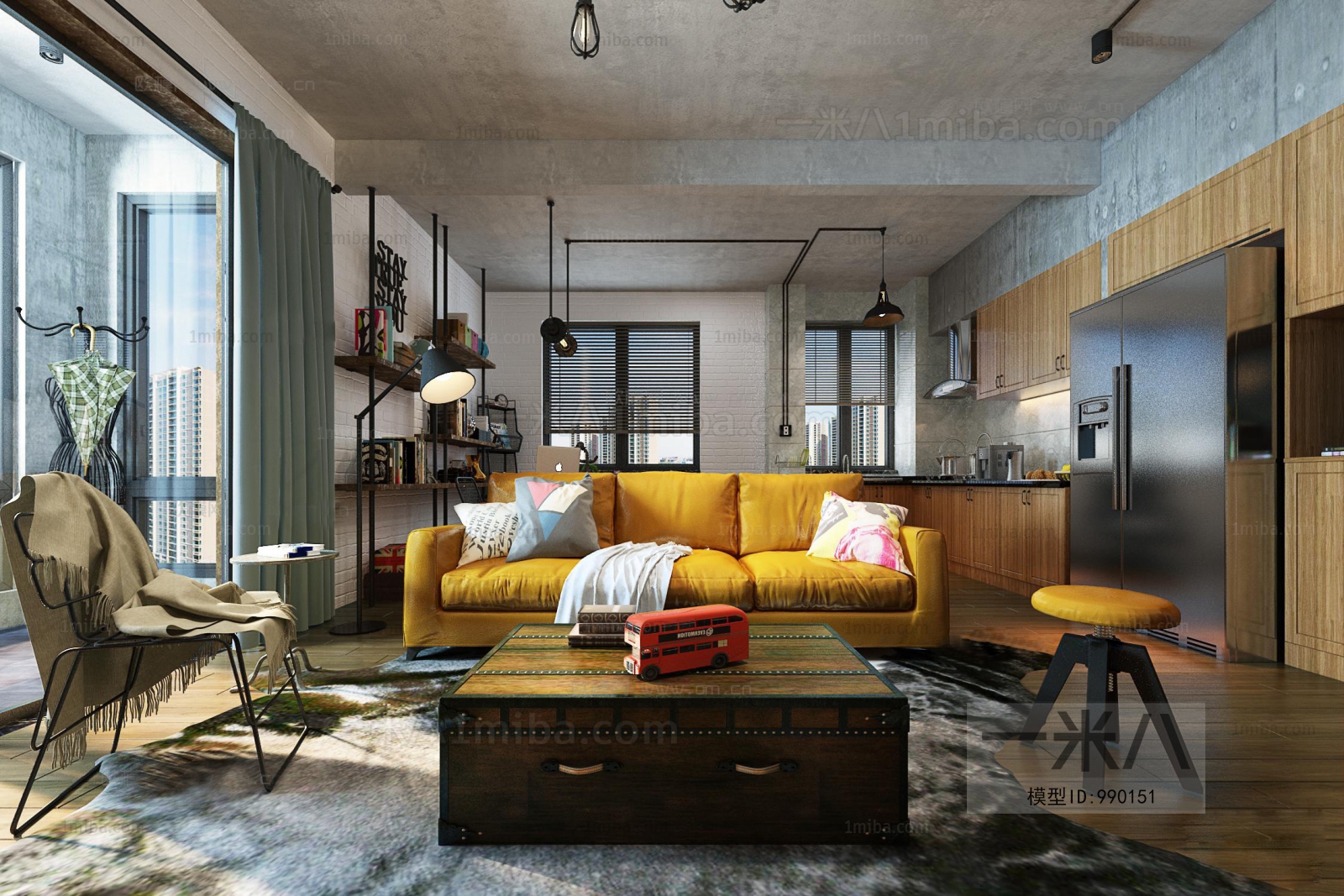 Industrial Style Retro Style A Living Room