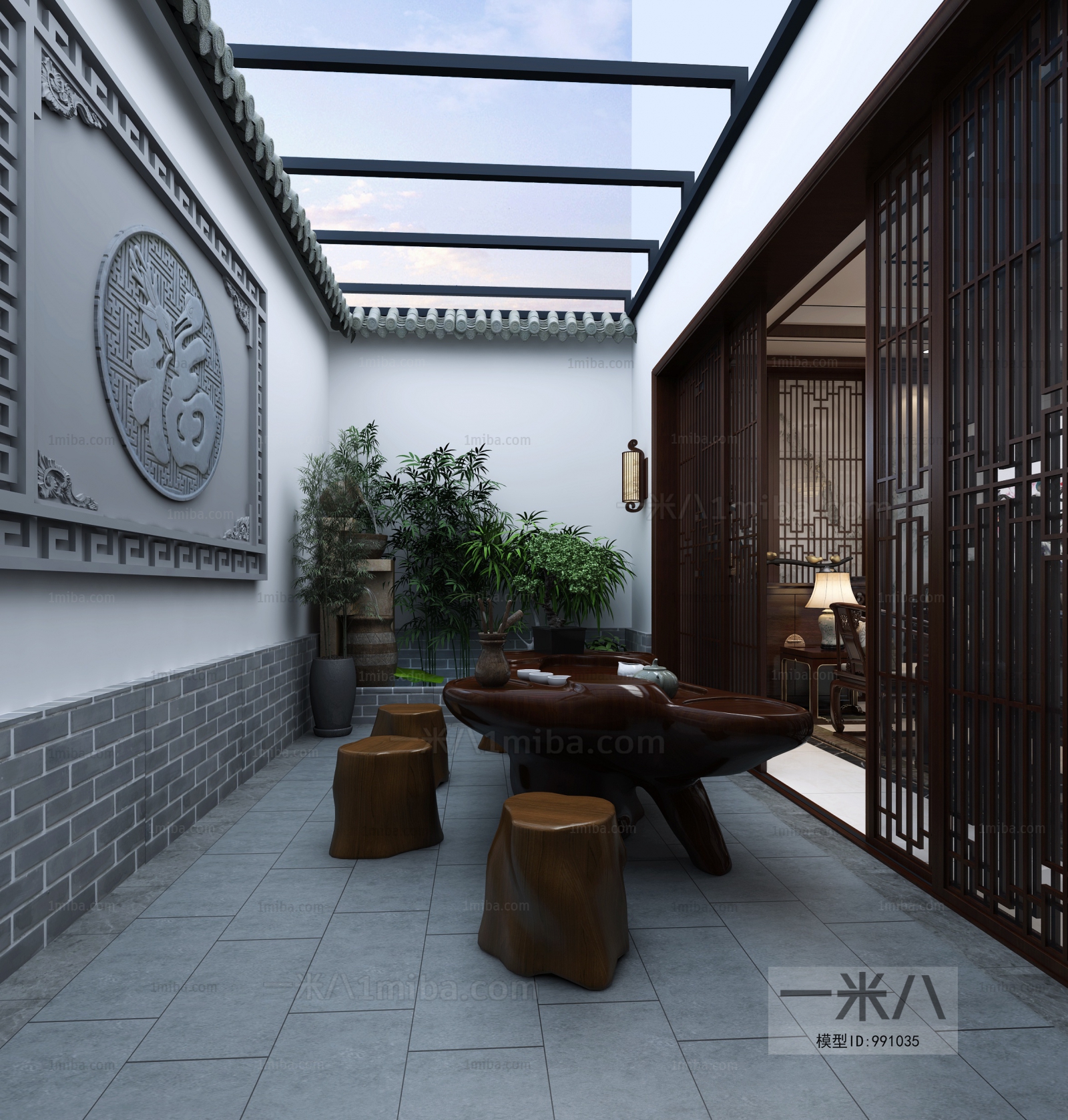 New Chinese Style A Living Room