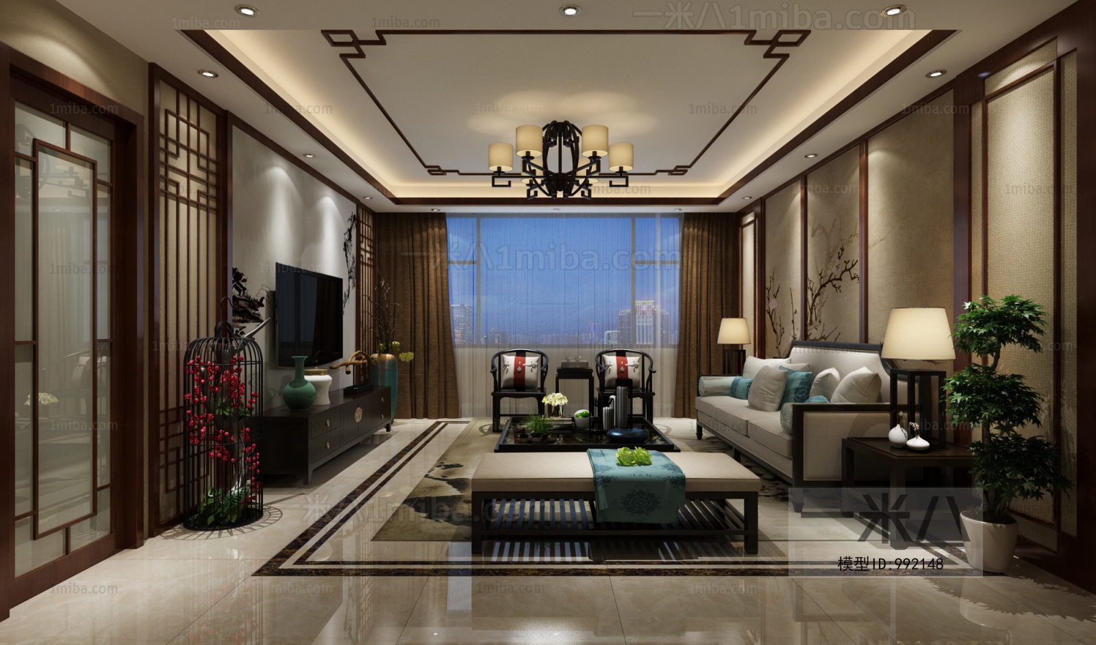 New Chinese Style A Living Room