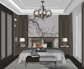New Chinese Style Bedroom-ID:401771124