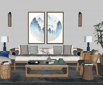 New Chinese Style Sofa Combination-ID:953576388