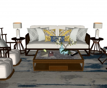 New Chinese Style Sofa Combination-ID:967261894