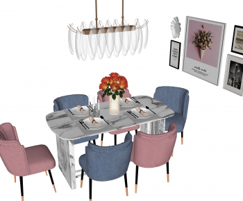 American Style Dining Table And Chairs-ID:449490114