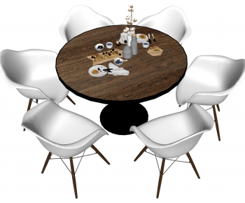 Industrial Style Dining Table And Chairs-ID:611307923