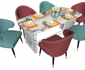 American Style Dining Table And Chairs-ID:514895345