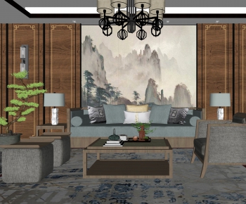 New Chinese Style A Living Room-ID:230366321