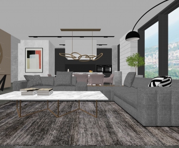 Modern A Living Room-ID:610907735