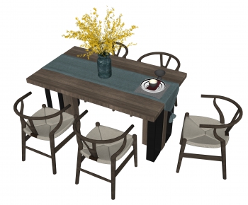 New Chinese Style Dining Table And Chairs-ID:392656467