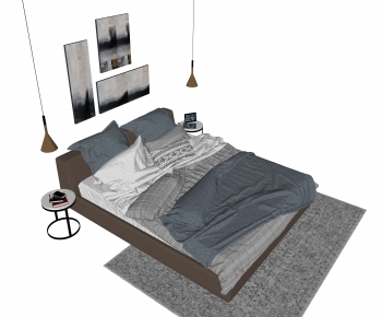 Modern Double Bed-ID:378593138