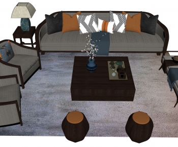 New Chinese Style Sofa Combination-ID:428354761