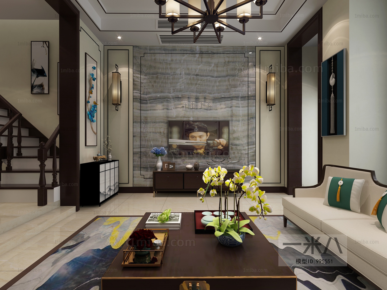 New Chinese Style A Living Room