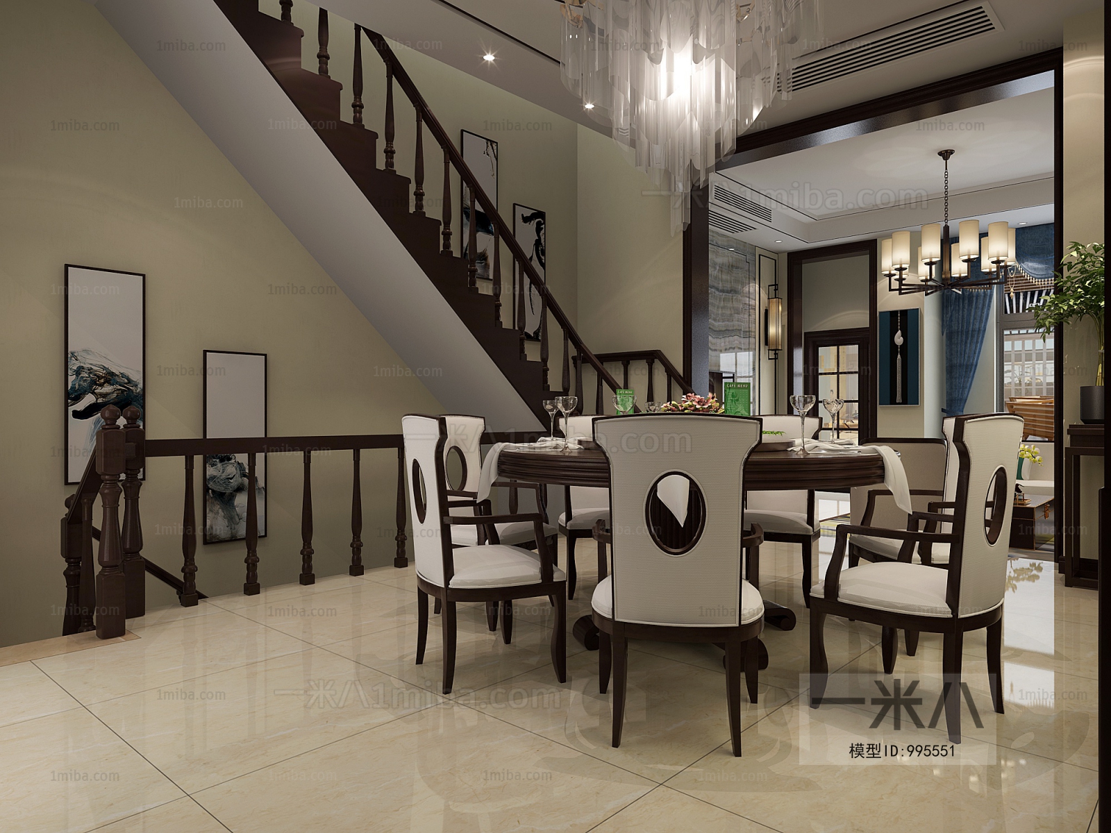 New Chinese Style A Living Room