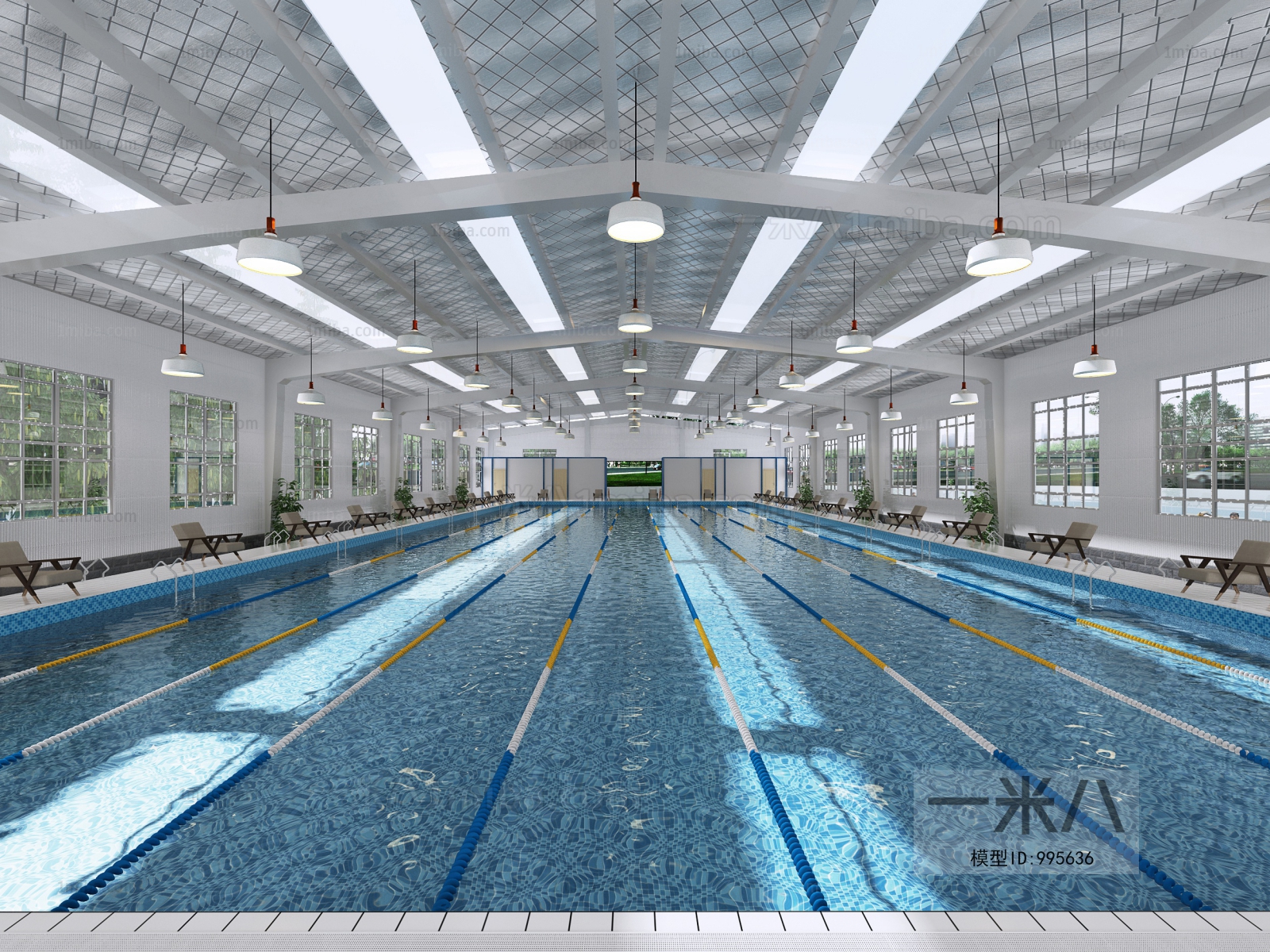 现代游泳馆游泳池
