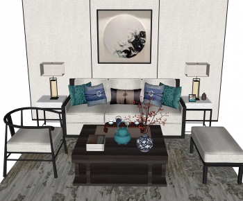 New Chinese Style Sofa Combination-ID:258677247