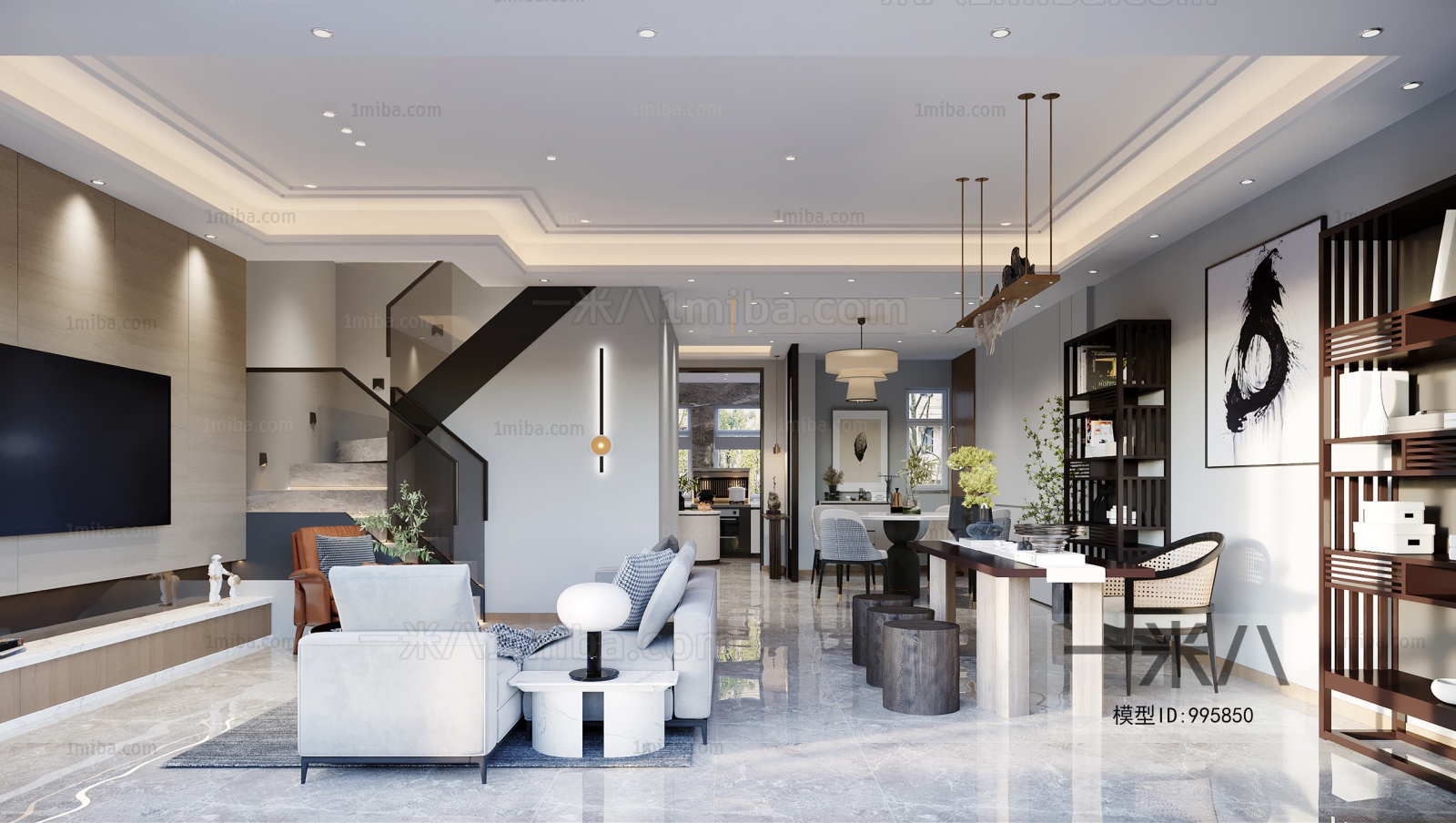 Modern New Chinese Style A Living Room