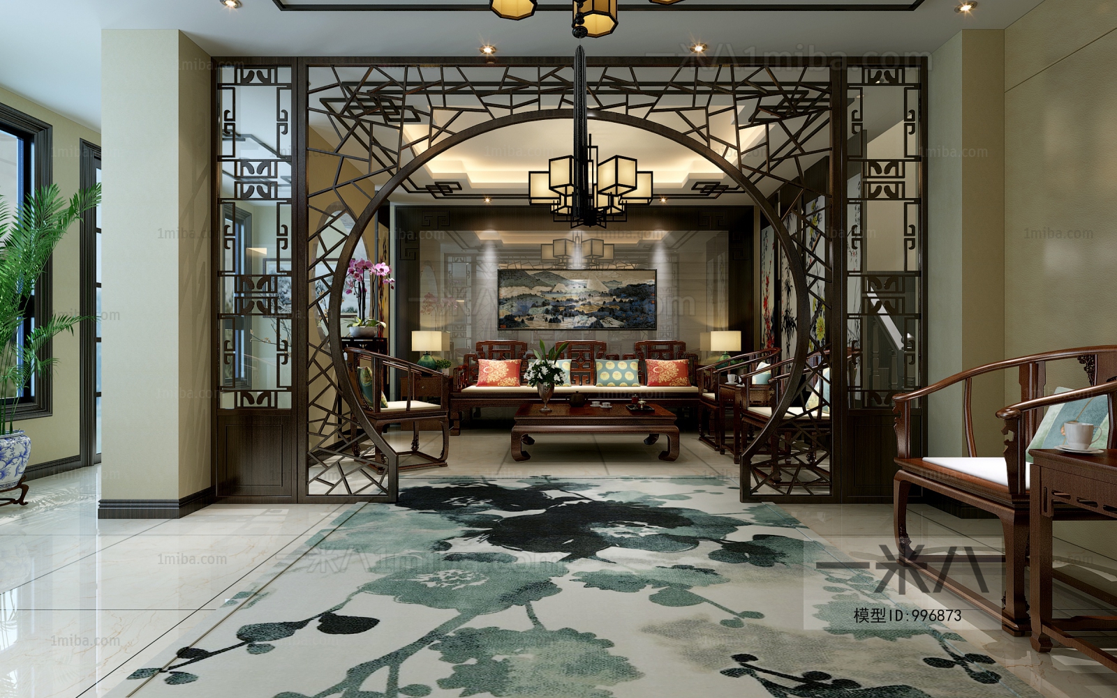 New Chinese Style A Living Room