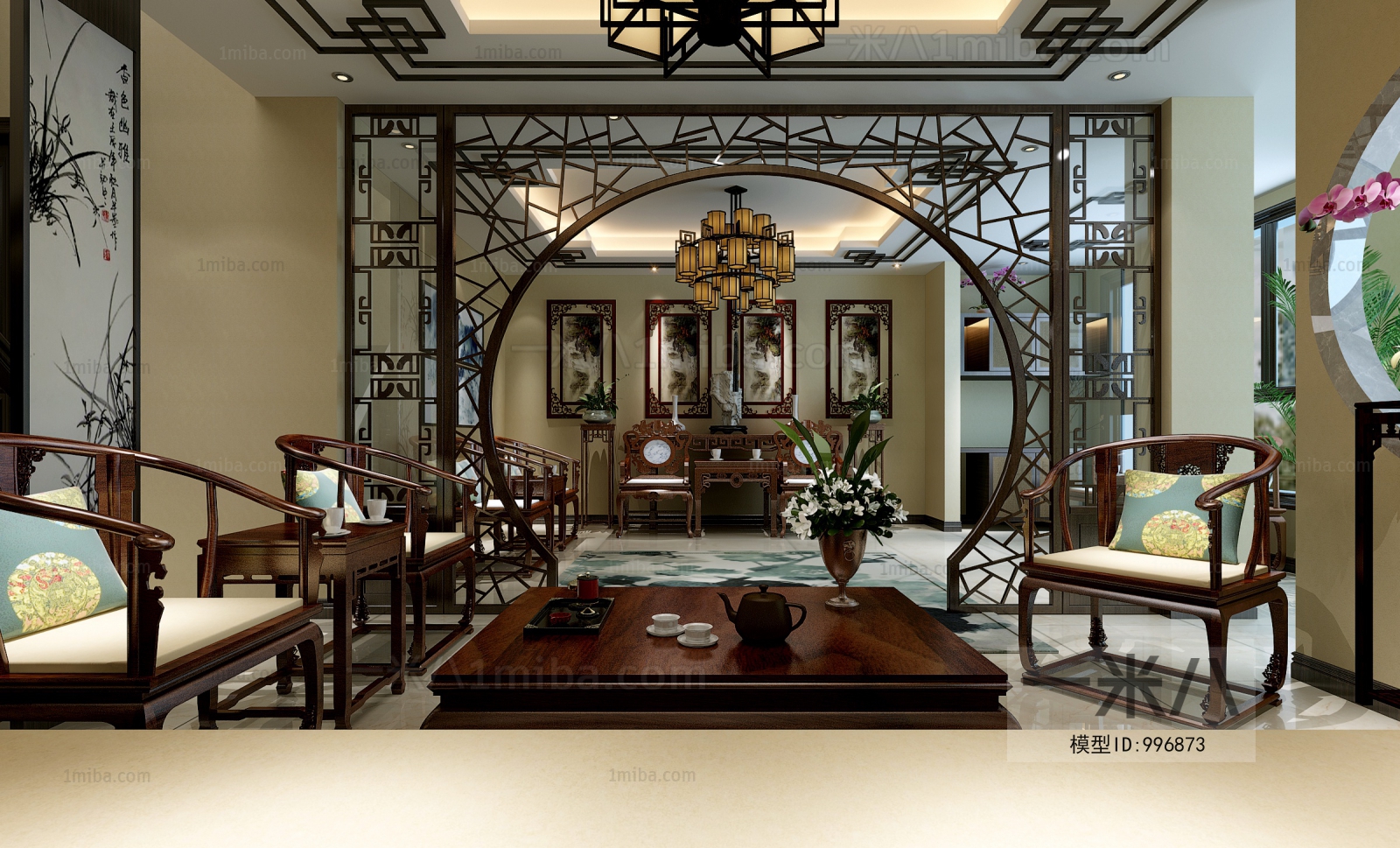 New Chinese Style A Living Room