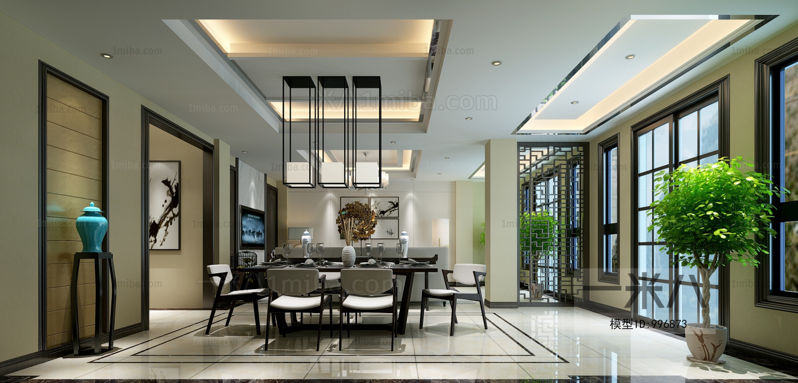 New Chinese Style A Living Room