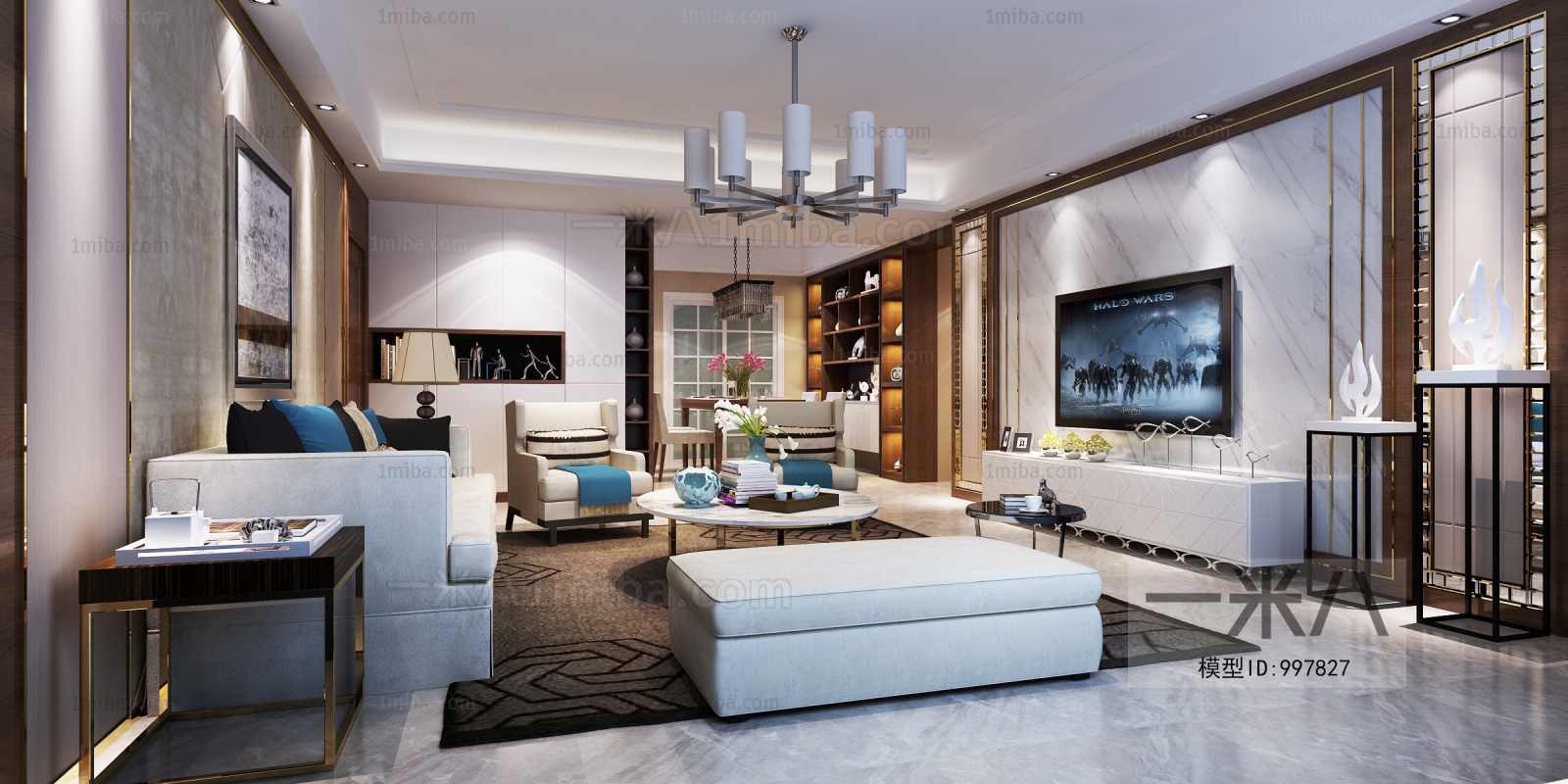 New Chinese Style A Living Room