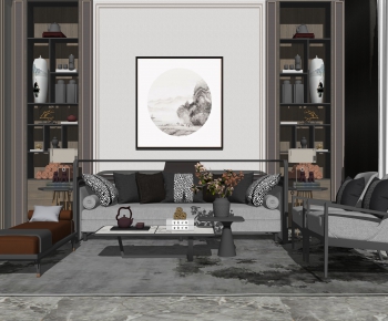 New Chinese Style Sofa Combination-ID:216349994