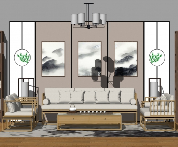 New Chinese Style Sofa Combination-ID:802752558