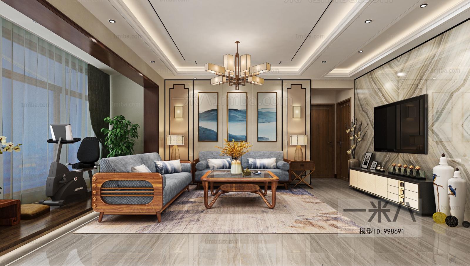 New Chinese Style A Living Room