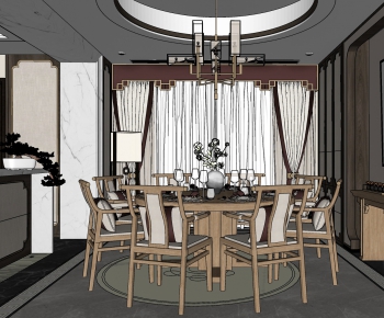 New Chinese Style Dining Room-ID:976010973