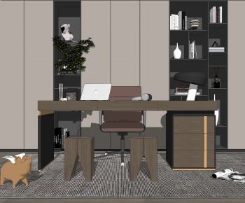 Modern Computer Desk And Chair-ID:304179148