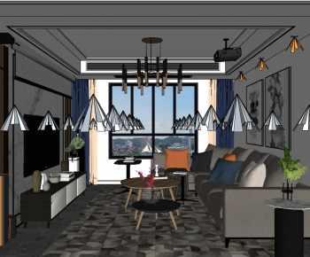 Modern A Living Room-ID:477252488