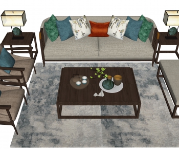 New Chinese Style Sofa Combination-ID:339155494