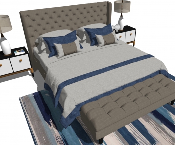 Modern Double Bed-ID:354127264