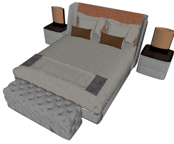 Modern Double Bed-ID:804207092