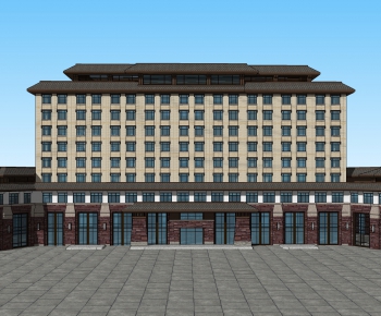 新中式宾馆建筑外观-ID:173049934