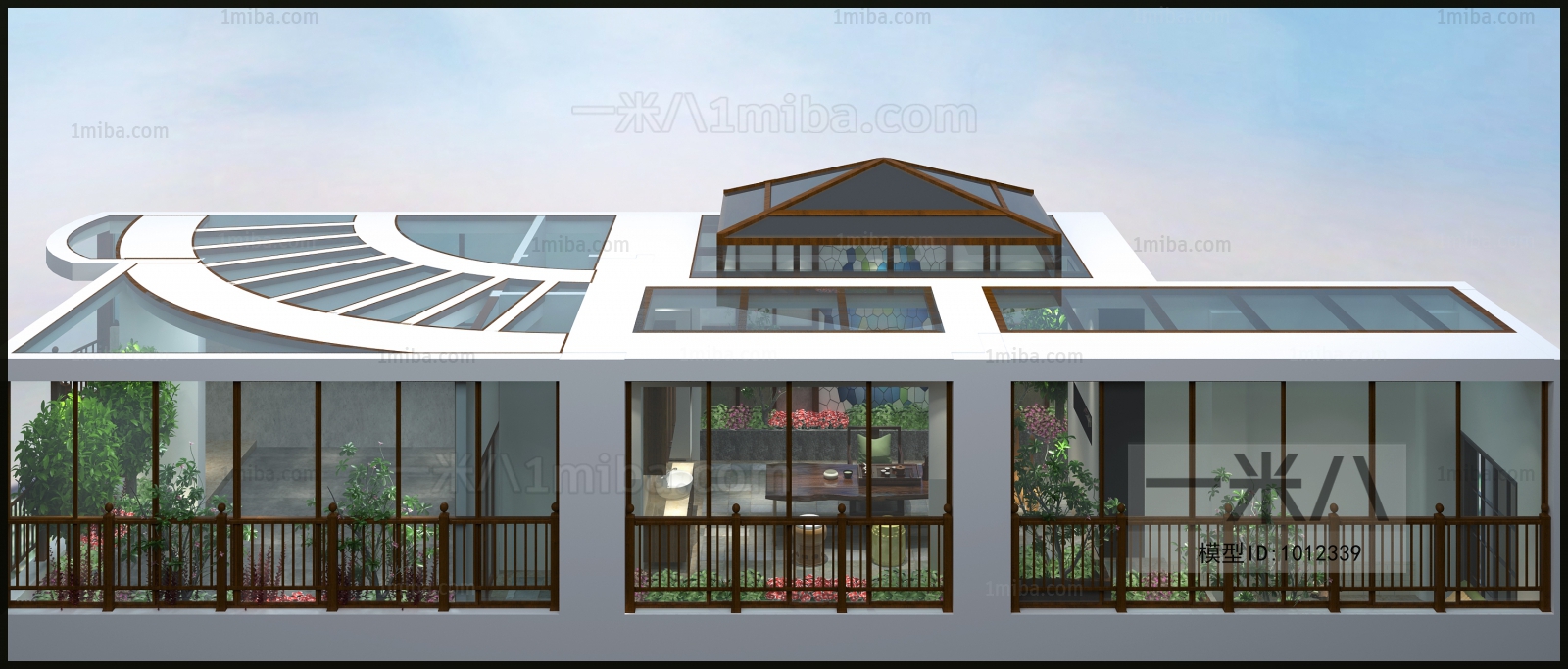 New Chinese Style Glass Sun Room