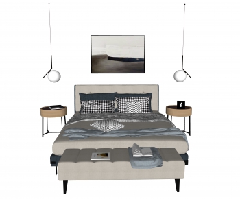 Modern Double Bed-ID:434698109