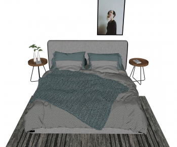 Modern Double Bed-ID:927656891