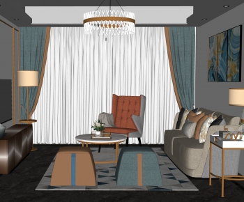 Modern A Living Room-ID:664937974