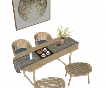Japanese Style Dining Table And Chairs-ID:795351983