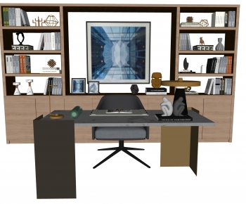 Modern Computer Desk And Chair-ID:761534939