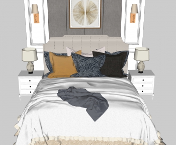 Simple European Style Double Bed-ID:917016982