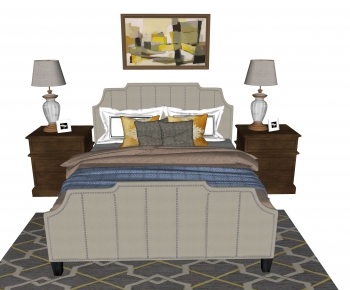 American Style Double Bed-ID:998863947