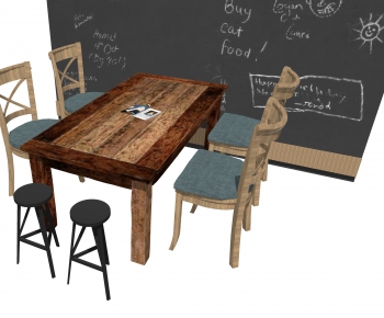 Industrial Style Dining Table And Chairs-ID:307287933