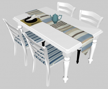 Mediterranean Style Dining Table And Chairs-ID:495820055