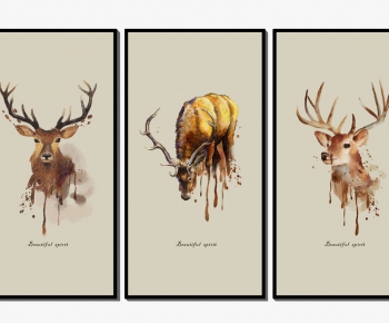 北欧麋鹿装饰挂画-ID:687781105