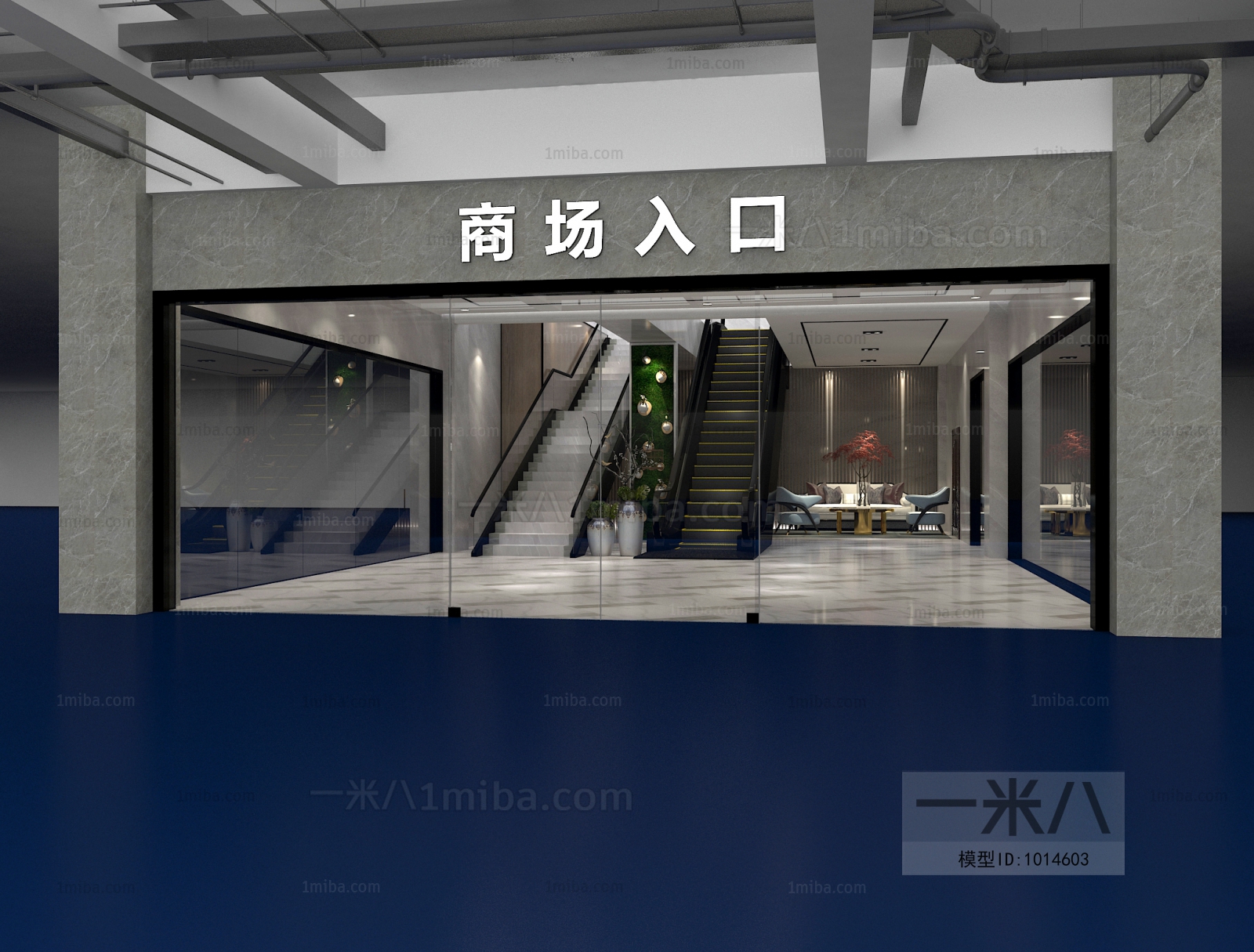 新中式商场扶梯入口设计