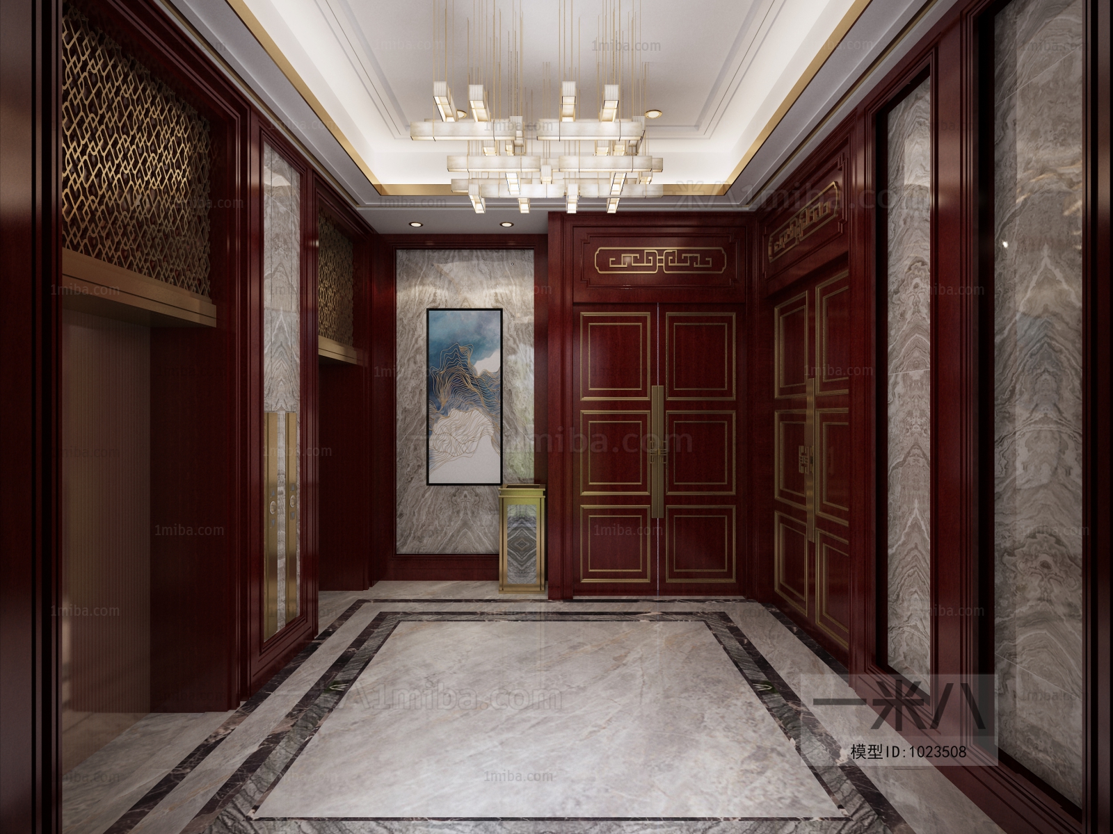 New Chinese Style Elevator Hall